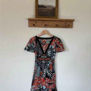 Oasis Multicolor Floral Midi Dress